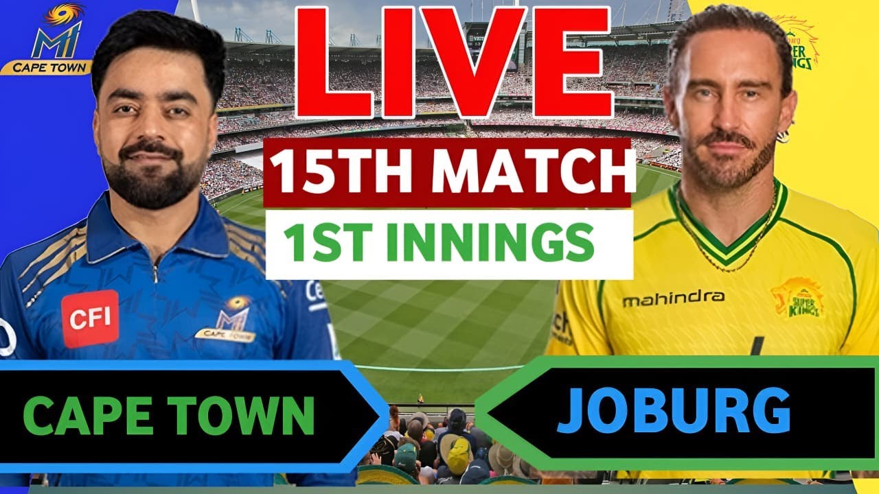 Live: MI Cape Town vs Joburg Super Kings l 15Th T20 I Today 1st inning  Commentary , MICT vs JSK I