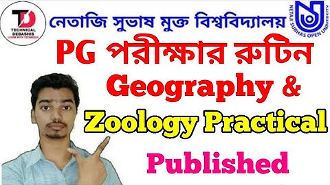 NSOU PG Geography & Zoology Practical Exam Routine 2020 Netaji Subhas Open University