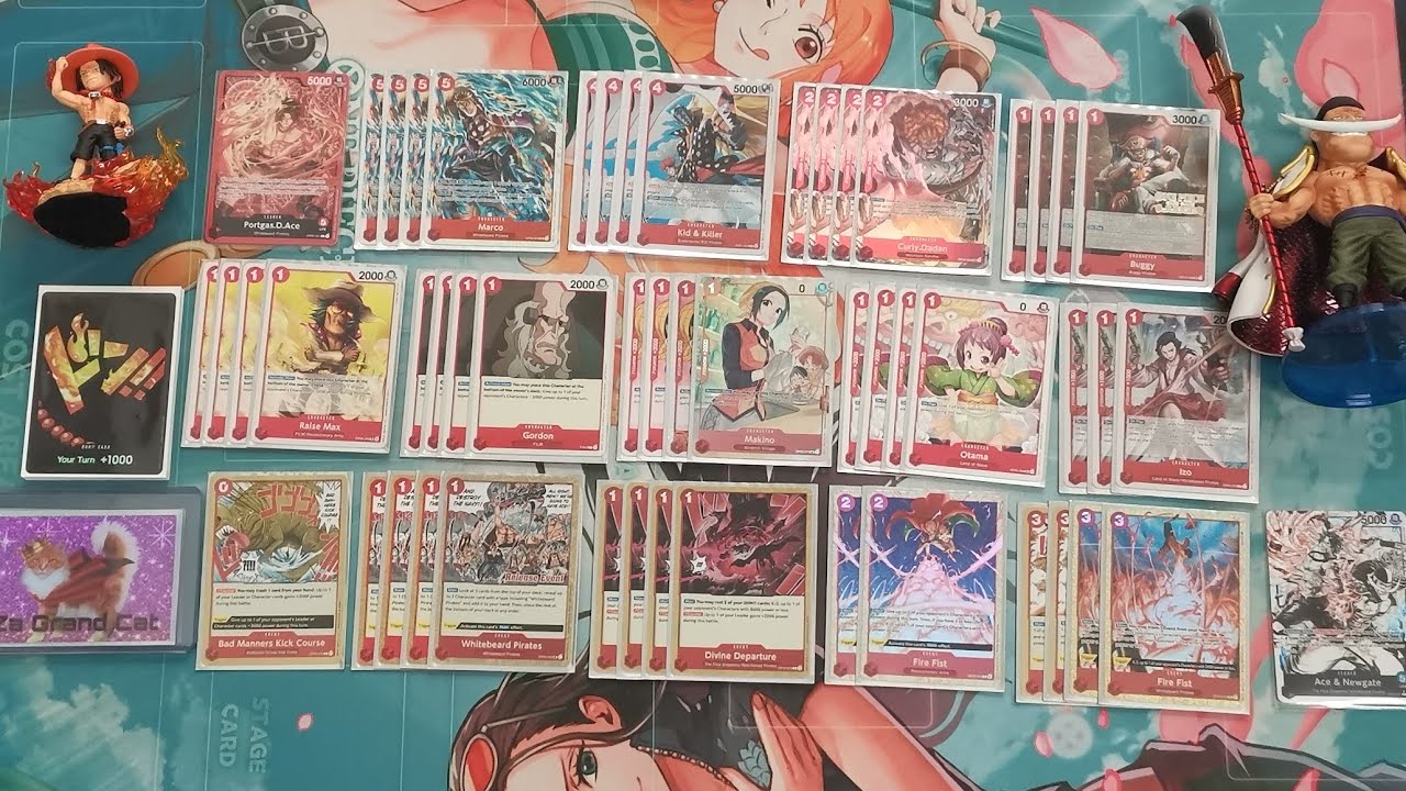 R Ace против Be Whitebeard - Deck List Tutorial One Piece TCG - Situation Vs Big Bus Man 