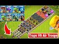 Who Can Survive This Difficult Trap on COC? Trap VS Air Troops #2