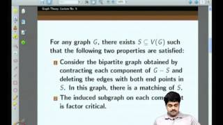 Mod-01 Lec-05 More on Tutte's theorem