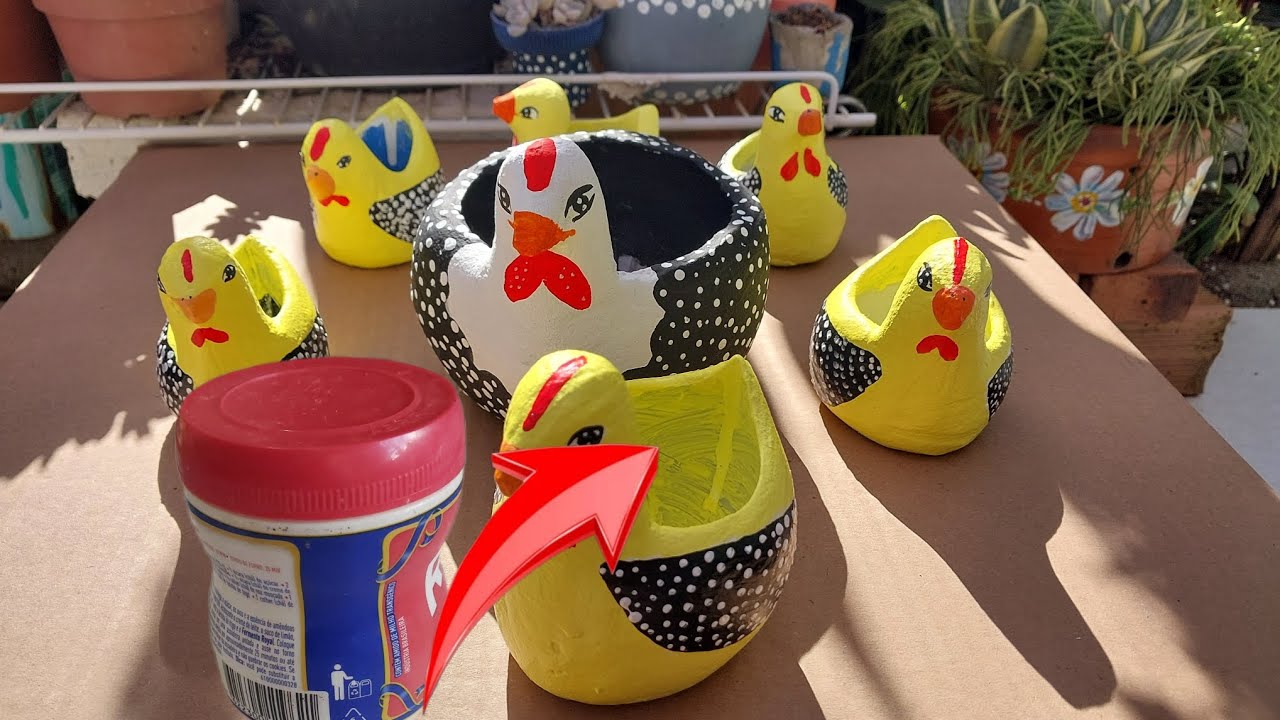 Mais uma ideia fofa com embalagem reciclável. Os pintinhos da galinha pintadinha