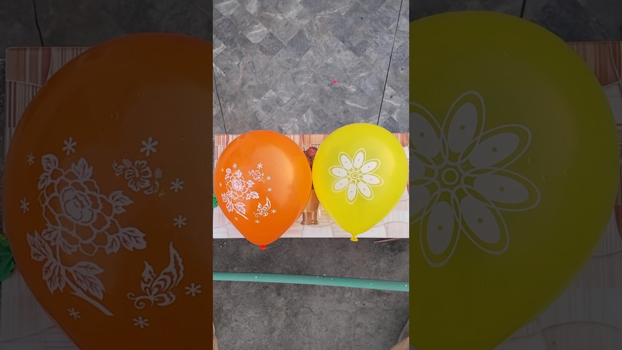 Experiment: Water Balloon from Rooftop💦Yellow Vs Orange Flower's Baloon pop 