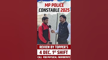 MP Police Constable Exam Paper Review 2025 | 04 Dec 1st Shift Analysis | Full Question Discussion