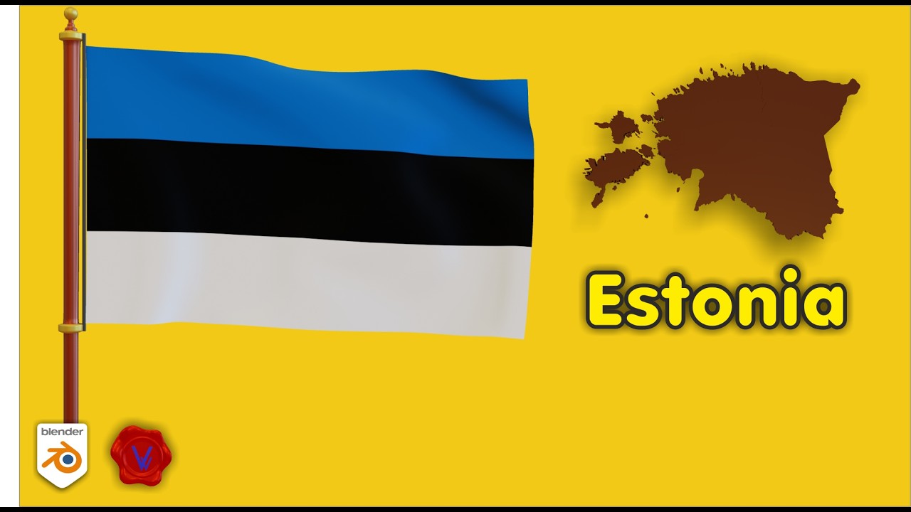 Estonia 🇪🇪 Flag, Map & National Anthem | Independence Day 24 February | 3D Animation