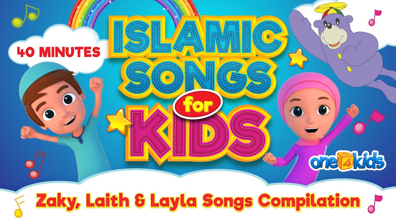 Islamic Songs For Kids 40 MINUTES Zaky, Laith & Layla Songs