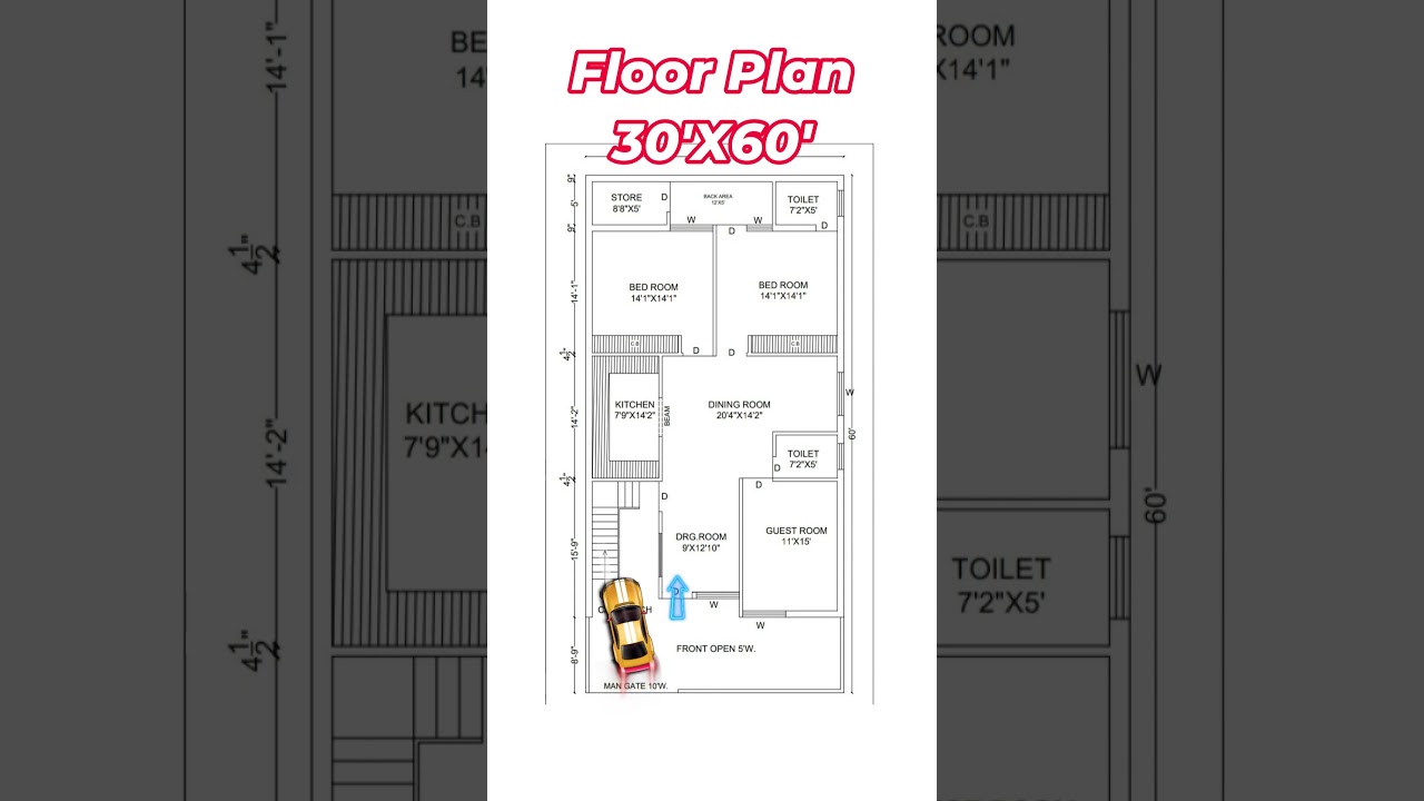 30 X 60 HOUSE PLAN, 30 BY 60 HOME PLAN