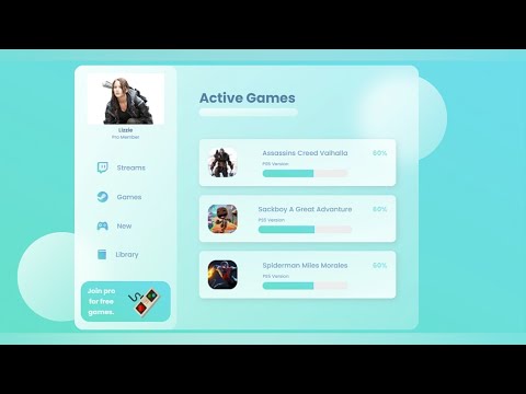 Glass Gaming Website Desing |Free Code| Using HTML & CSS |How to make Glass Website create HTML &CSS