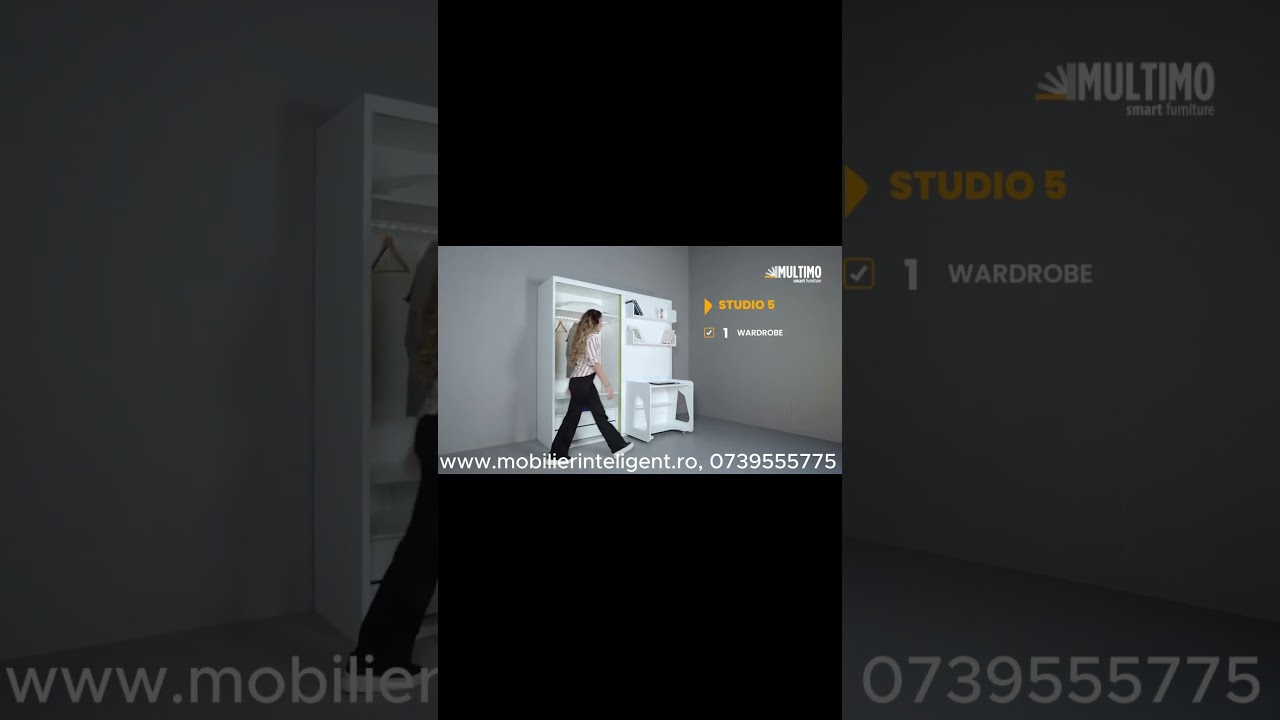 Pat rabatabil, birou si dulap STUDIO 5.