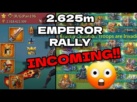 Max Emperor Sends 2.625 Rally At My Emperor Trap! Would I burn To Full T5? Lords Mobile.