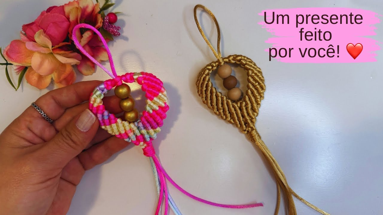 Surpreenda com esse CHAVEIRO DE CORAÇÃO em Macramê (Presente Único!)