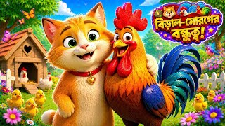 🐓 The Rooster and Cute Baby Cat’s Friendship | A Heartwarming Farm Adventure | Animal Story for Kids