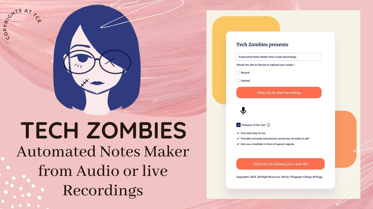 Tech Zombies Automated notes maker from Audio Recordings - YouTube