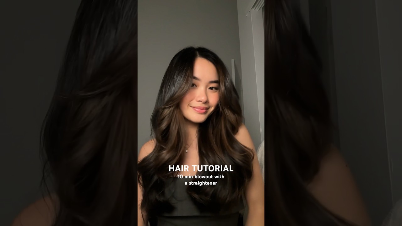 quick & easy BLOWOUT hair tutorial with a straightener 