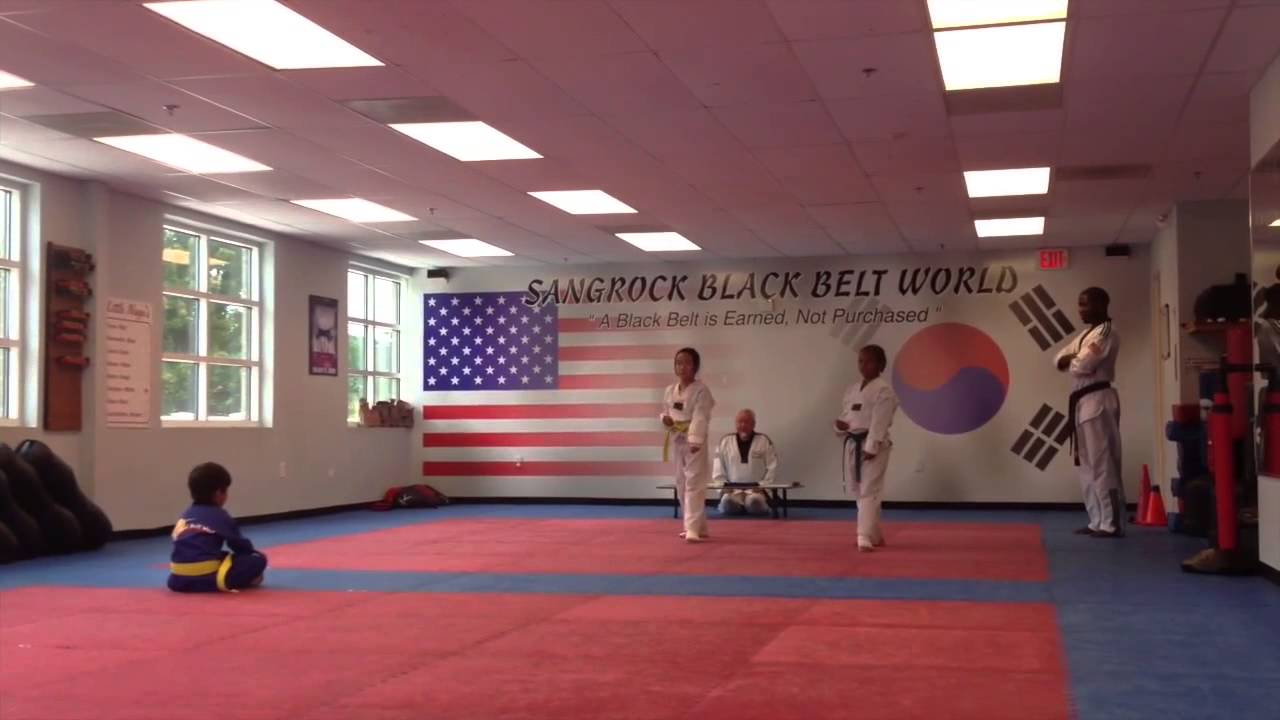 Taekwondo high yellow belt test for green belt - YouTube