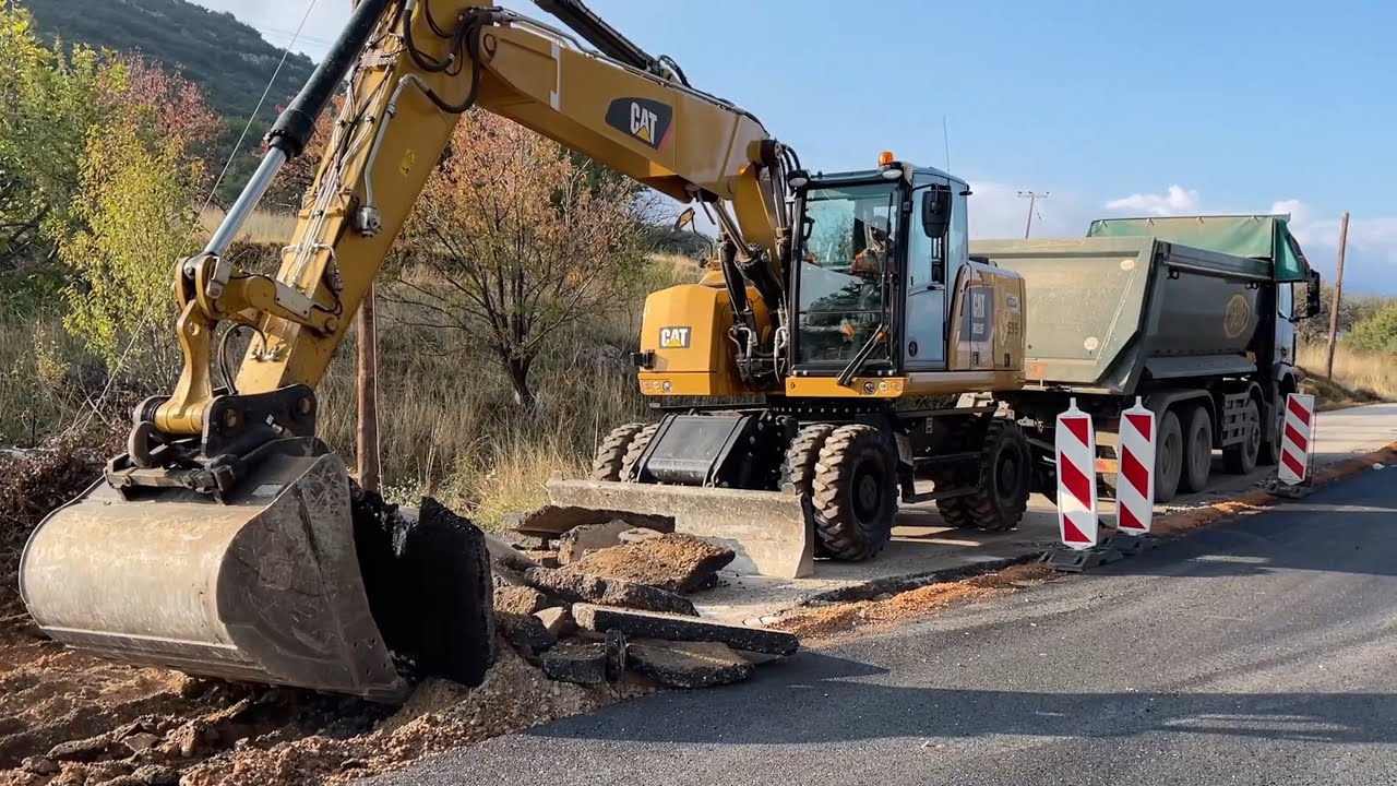 Brand New Caterpillar M320F Excavator Removing The Old Asphalt Road - Intercat SA