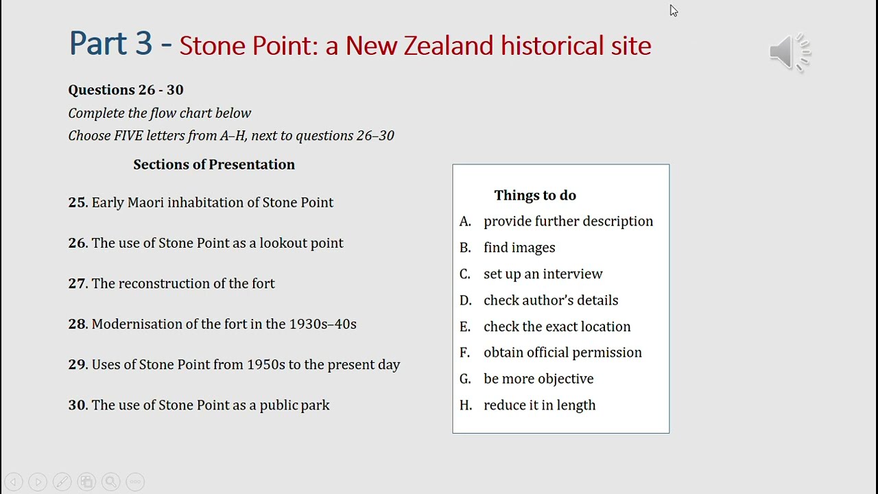 IELTS listening actual test Part 3: Stone Point (answer+ transcript)
