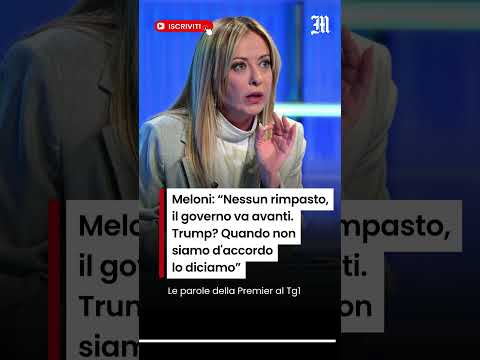 Video Meloni: Nessun rimpasto, il governo va avanti. Trump? Quando non siamo d'accordo lo diciamo
