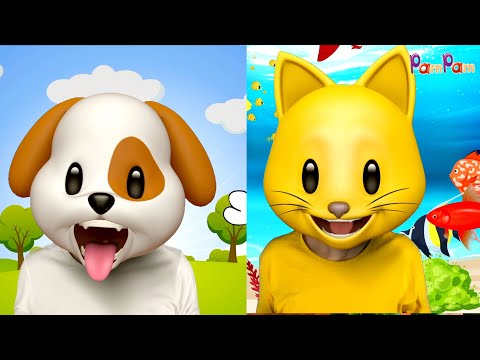 KÖPEK NE YER ? - KEDİ - İNEK - MAYMUN PamPam Ailesi - Hayvanlar Şarkısı | Kids Songs Nursery Rhymes