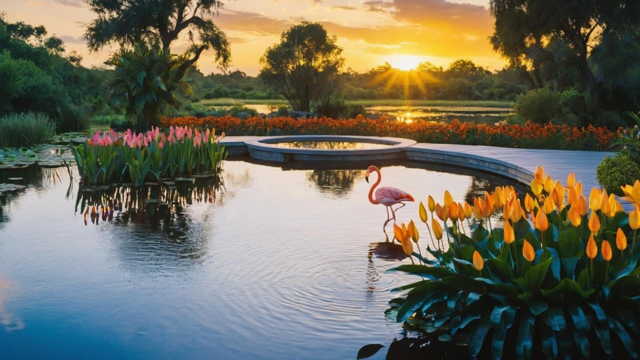 Ambient Lily Pond at Sunrise (HD)