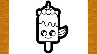 COMMENT DESSINER ET COLORER UNE CRÈME GLACÉE LICORNE | Dessins faciles