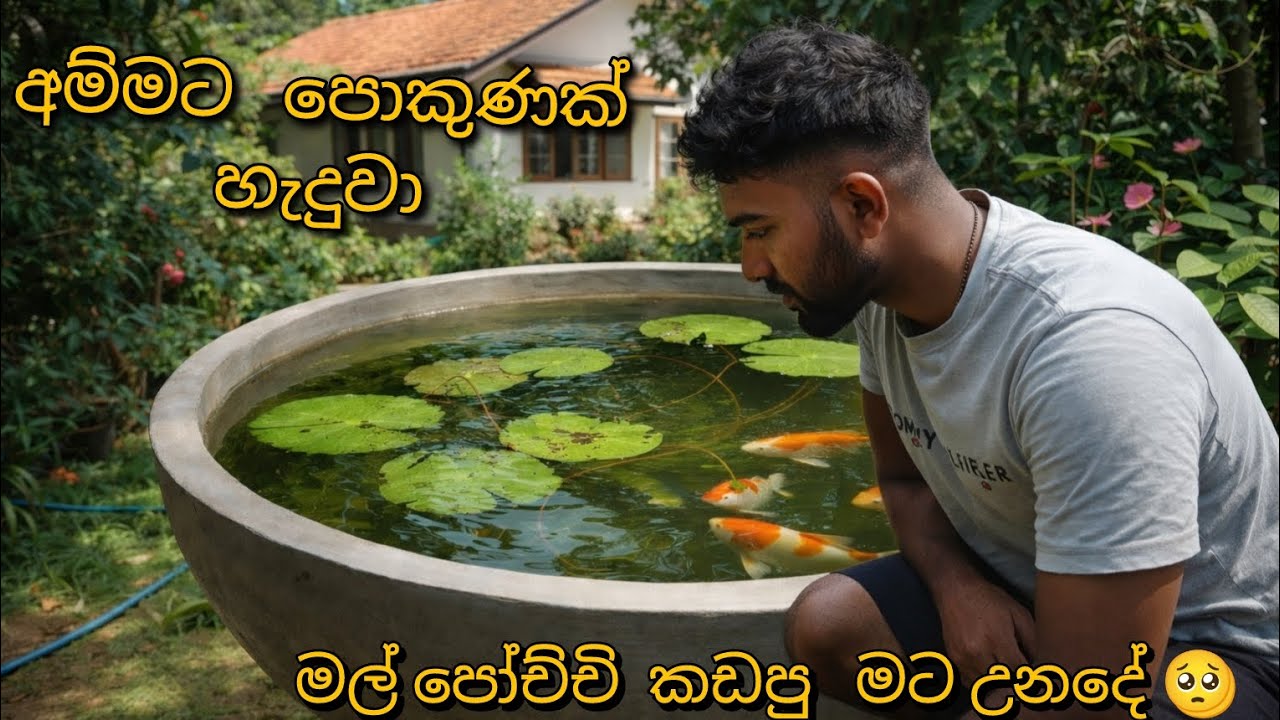 අම්මට පොකුණක් හදලා දුන්නා 🐟🌿 | Garden Pond Build Sri Lanka🥺