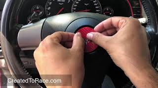 C6 Corvette Steering Wheel Center Cap Carbon Fiber Overlay
