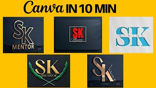 Five 🖐 Logo Ideas in 10 Minutes created on Canva & Photopea Tutorial