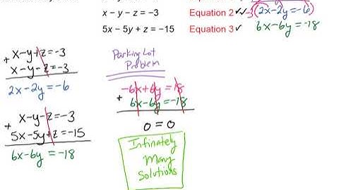 Solving a 3 Variable System with Infinitely Many Solutions Video