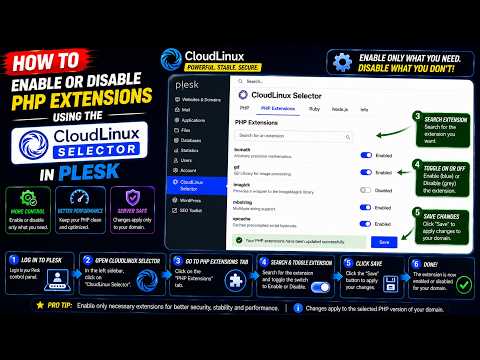 How to Enable or Disable PHP Extensions Using the CloudLinux Selector in Plesk | HostingTom