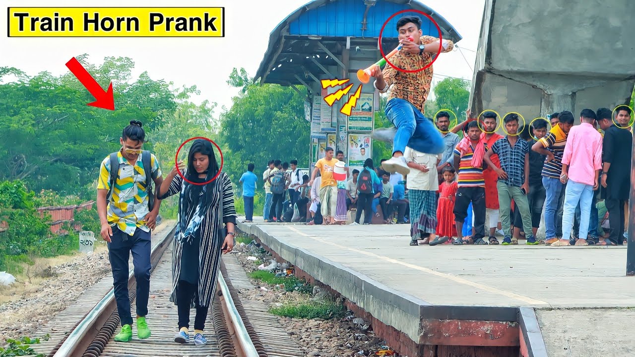 ⁣Update Viral Train Horn Prank 2022 || Best of Train Horn Prank Reaction on public...