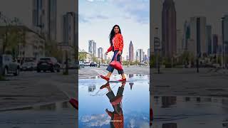 Most people walk around puddles. Blossom Dreams. #streetstylewomen  #springfashion2025