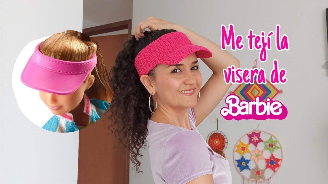 Wow 🥰 solo gasté 55 gramos para tejer la visera de Barbie a crochet - te enseño a hacerla