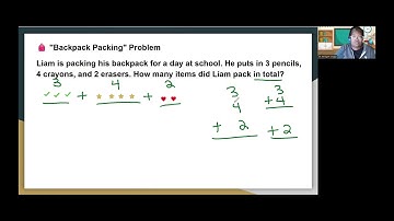 First Grade: Solve word problems that call for addition of three whole numbers