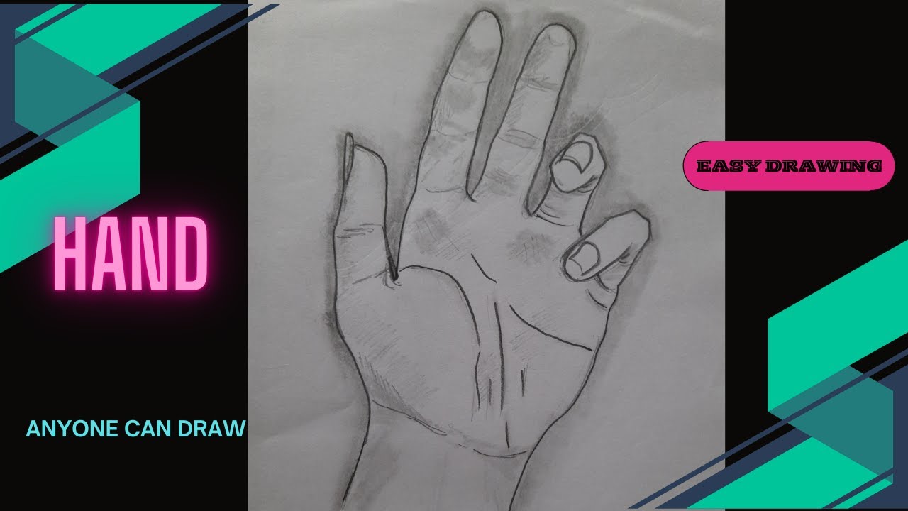 How to draw hand/hands easy for beginners Hand drawing easy step-by ...