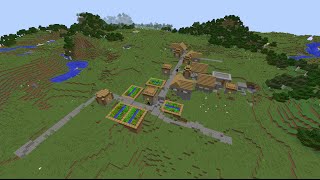 Big 1.8.8 Minecraft village seed with blacksmith, horses, and diamonds