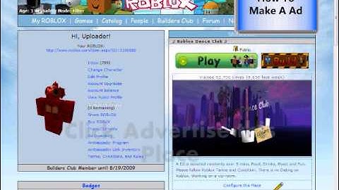 ROBLOX Tutorial August 2009 "How To Make A Ad"