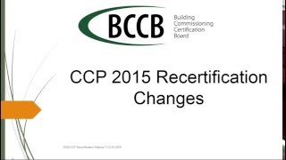 CCP 2015 Recertification Changes Webinar