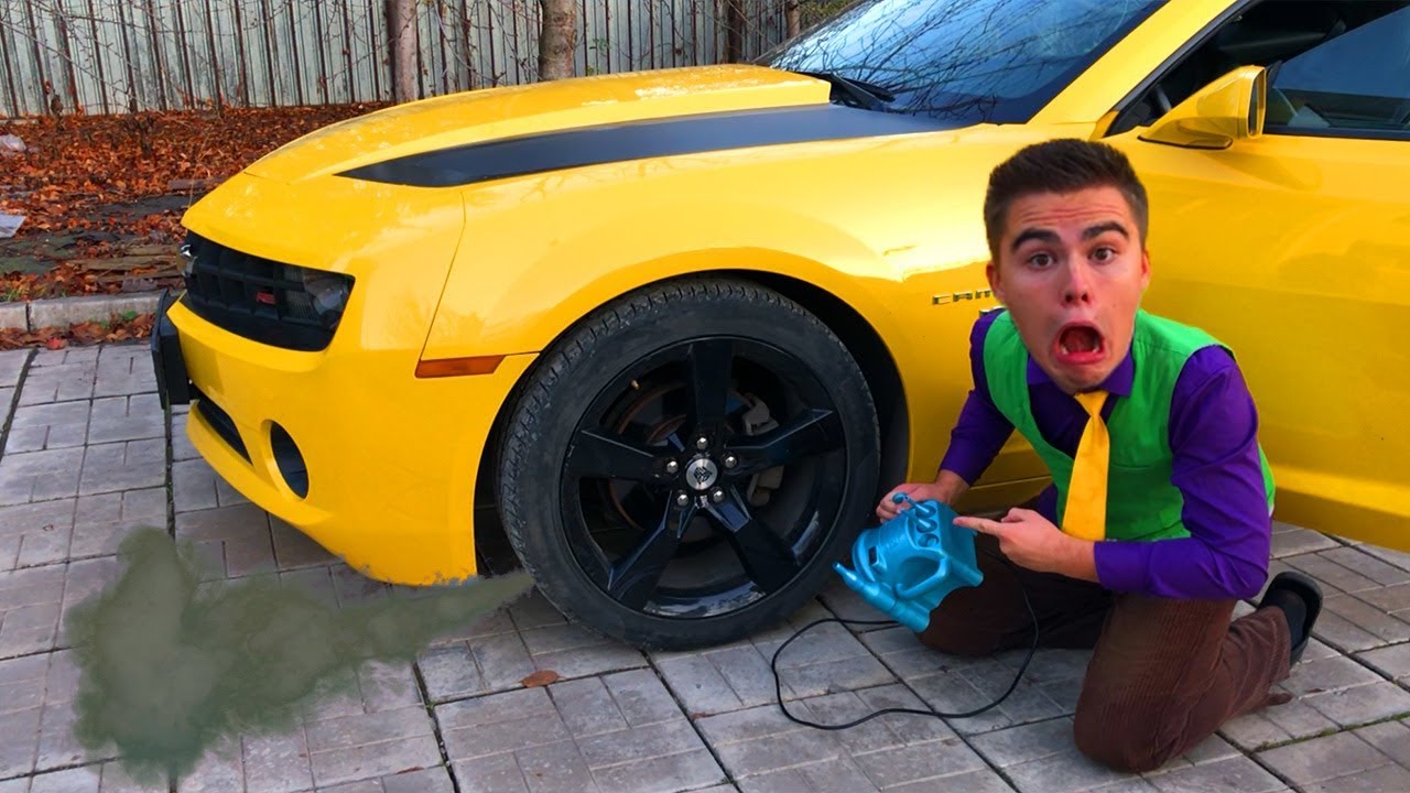 13+ Red Man Had Flat Tire VS Mr. Joe on Chevrolet Camaro in Tire Service