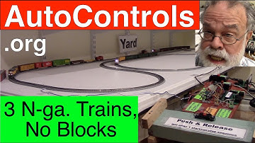 827-1/2 Automatic DCC Train Control, 3 Kato N Ga. Locos on 1 Loop/No Blocks/1 Detector/NCE MiniPanel