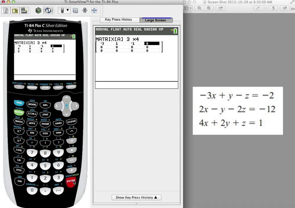 Калькулятор на три результата. Решение с использованием оператора solve Float. Matrix menu. Ti-84 ce Plus код для Minecraft.