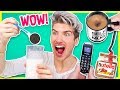 TESTING THE WEIRDEST USEFUL GADGETS! Worlds smallest phone, Oreo dunker & More