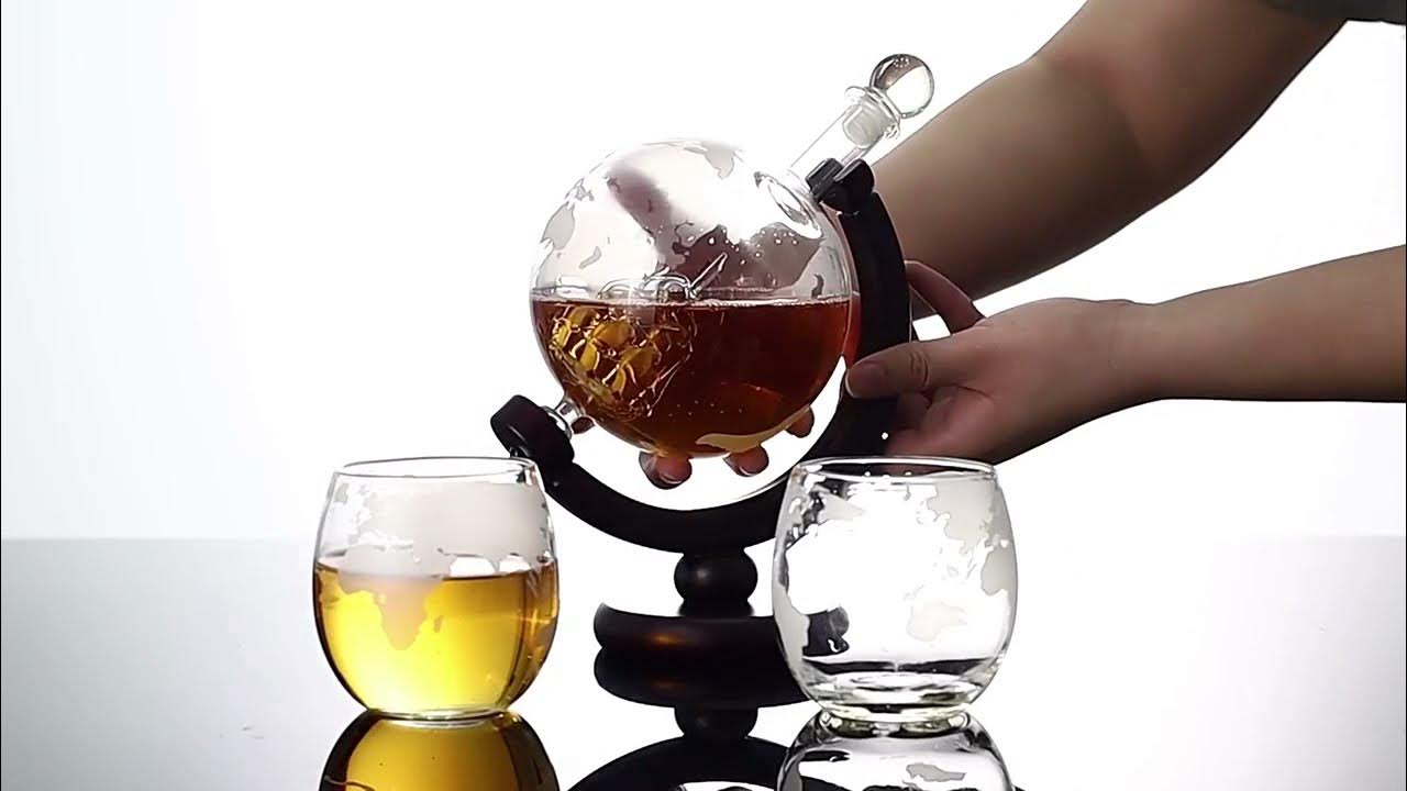 Декантер Глобус с кораблем и набор бокалов - YouTube