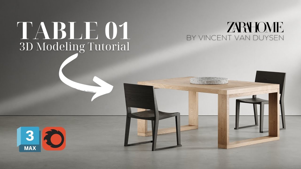 Table 01 by ZaraHome | Speed - Modeling Tutorial in 3ds Max - YouTube