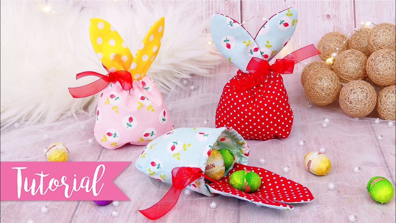 Sacchetti in stoffa porta cioccolato Pasqua - DIY Fabric Bunny Bags