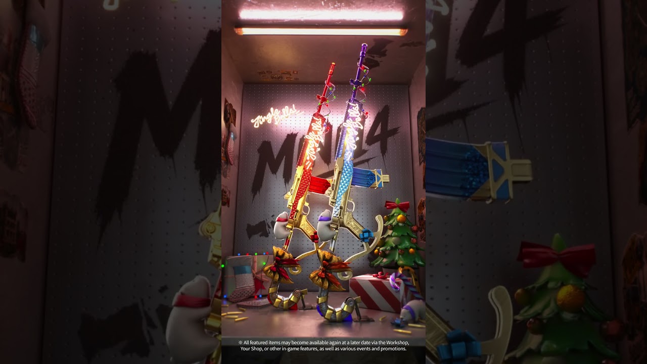 Meet Yule Sleigh Mini14 wrapped in holiday colors and ready to add festive firepower to your loadout