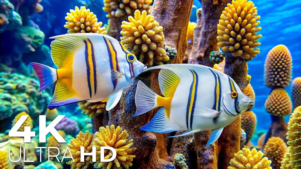 The Best 4K Aquarium - Stunning Coral Fish & Jellyfish - Peaceful Relaxing Music for Deep Sleep