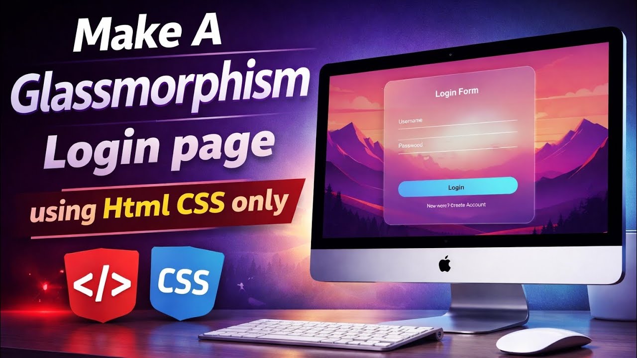 Create Glassmorphism Login Form 🔥 HTML CSS JS | tutorial (Modern UI ...