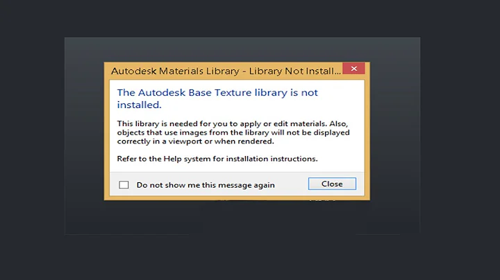 the autodesk base texture library is not installed