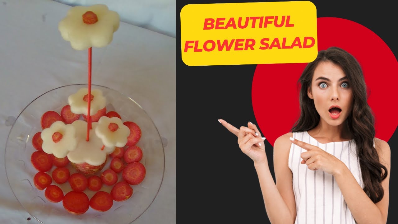 Flower Bogey Salad Tutorial | Carrot & Radish Recipe | Creative Salad Recipe